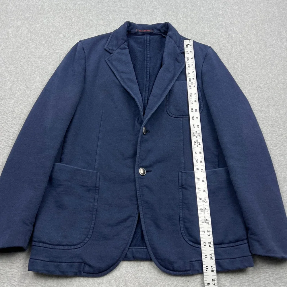 THE GIGI Blazer Mens 48 Navy Blue Jersey Knit Unstructured Made in Italy Pier T1
